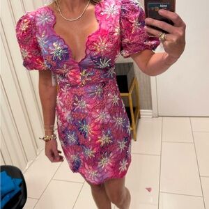 Elliatt Pink and Purple Sheath Mini Dress